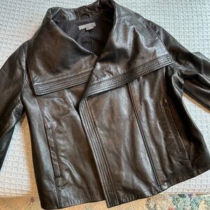 Vince Black Leather Moto Jacket